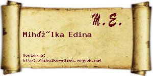Mihálka Edina névjegykártya