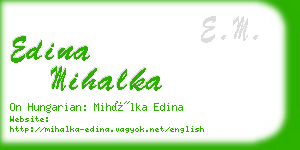 edina mihalka business card